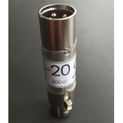 Atténuateur -20 dB 600Ω XLR - Adaptateur - ProAudioGC