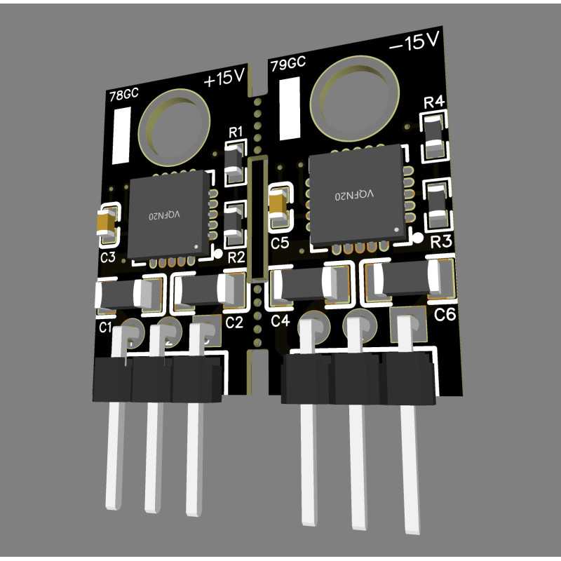 Pair Voltage regulator +15V -15V ultra low noise