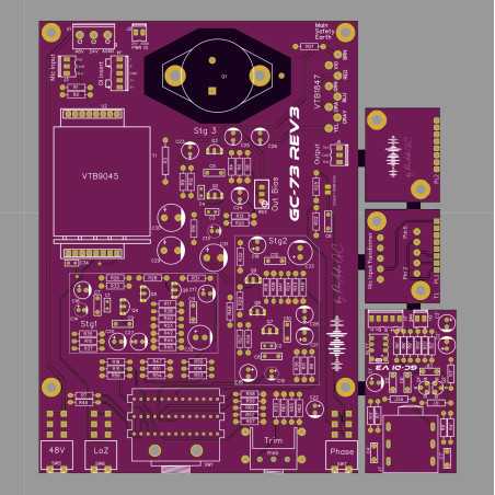 PCB Préamp GC-73 v3 or v3/F + Fet-DI (Neve Clone) ProAudio G.C. - 1